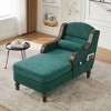 GDFStudio Matteo Retro Chenille Upholstered Oversized Chaise Lounge with Curved Armrest - 2 of 4