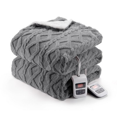 Heating Blanket, Thick Tufted Electric Blanket Throw with 6 Heating Levels and 20 Time Settings, Machine Washable