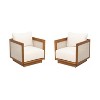 Christopher Knight Home Grath Patio Mid-Century Modern Acacia Wood Textilene Club Chair with Thick Cushion - 2 of 4