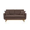 Lycvki Mid-Century 2-Seater Corduroy Upholstered Sofa with Solid Wood Legs - 4 of 4