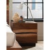 2-drawer Nightstand Smokey Walnut Finish Natural Wood Grain Fingertip Drawer Pulls Faded Look Wooden Bedroom Furniture - 3 of 4