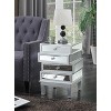 HomeStock Mirrored End Table with Four Drawers, Contemporary Accent Table with Crystal Knobs and Glass Panels for Living Room Storage - 2 of 4