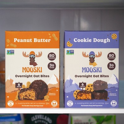 Mooski Overnight Oat Bites Cookie Dough - 3.6oz/6ct