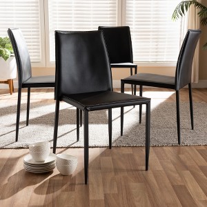 Set of 4 Pascha Modern and Contemporary Faux Leather Upholstered Dining Chairs - Baxton Studio - 1 of 4