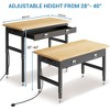 48"or 60" Garage Workbench - 2000lb Capacity, 28"-40" Manual Adjustments Height Workshop Table for Home Office - 2 of 4