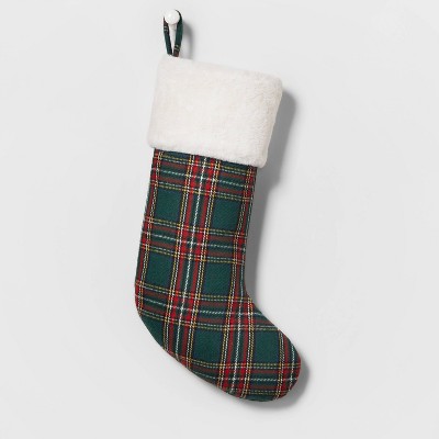 Plaid Christmas Stocking Green - Wondershop™