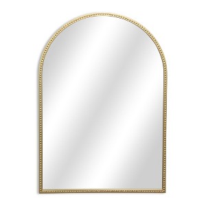 HomeRoots 34" Gold Metal Beaded Arch Accent Mirror - 1 of 4