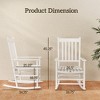 Wooden Outdoor Rocking Chair with Armrests, High Back for Garden, Patio, Balcony, Porch - 3 of 4