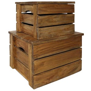 vidaXL Storage Crate Set 2 Pieces Solid Reclaimed Wood - 1 of 4