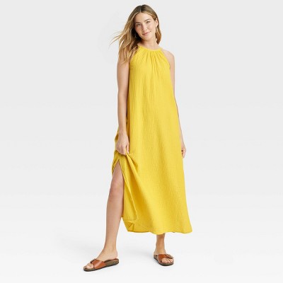 Women's Scoop Back Maxi Shift Dress - Universal Thread™ Yellow M