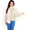 Anna-Kaci Women's Elegant Floral Embroidered Sheer Scarf with Lightweight Textured Fabric Overlay for Sophisticated Style - 4 of 4