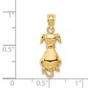 Black Bow Jewelry 14k Yellow Gold Polished 2D Sitting Dog Pendant, 8 x 23mm - 4 of 4