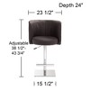 Studio 55D Triton Chrome Swivel Bar Stool 31" High Modern Adjustable Brown Faux Leather Cushion with Backrest Footrest for Kitchen Counter Height Home - 4 of 4