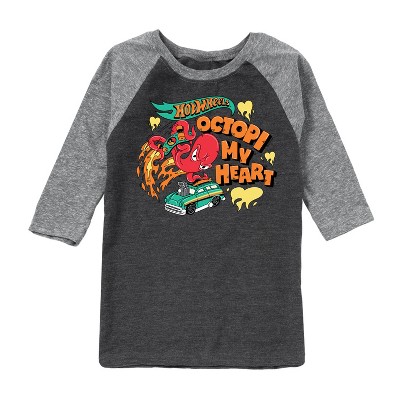 Boys' - Hot Wheels - Octopi My Heart Raglan Graphic T-Shirt