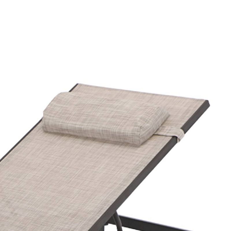 Outdoor Five Position Adjustable Quilted Headrest Aluminum Chaise Lounge Beige - Crestlive Products, 4 of 8