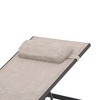Outdoor Five Position Adjustable Quilted Headrest Aluminum Chaise Lounge Beige - Crestlive Products - image 3 of 4