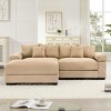92" Modular Corduroy Sectional Sofa with Ottoman and 6 Throw Pillows, L-Shaped Oversized Cloud Couch for Living Room or Bedroom–The Pop Home - 3 of 4