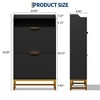 Fluted Shoe Cabinet, Narrow Shoe Storage Cabinet with 2 Flip Drawers and Open Shelf, Storage Organizer for Foyer, Hallway, Front Door - 2 of 4