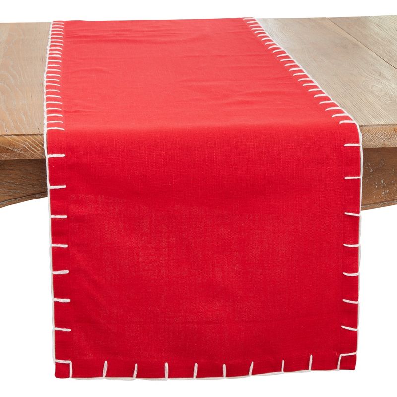 Saro Lifestyle Classic Charm Chunky Whip Stitch Table Runner, 1 of 4