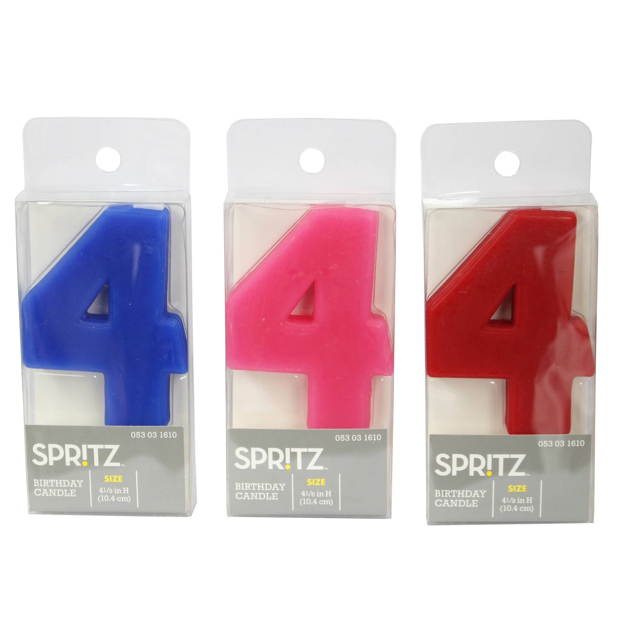 'Number 4 Unscented Birthday Candle - Spritz , Size: ''4'''