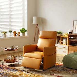Angel Sar Brown Leather Power Lift Recliner Chair, Electric Massage Recliner with Footrest, Space-Saving Recliner for Living Room - 1 of 4
