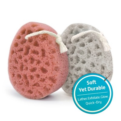 Spongentle Dual-Sided Body Sponge Loofah, Ultra Soft & Exfoliating for Gentle Daily Shower Use