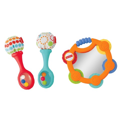 Fisher-Price Baby Toys Rattle 'n Rock Maracas, Set of 2 Soft Musical  Instruments for Infants 3+ Months, Green & Yellow