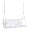 PAGED 3-Person Porch Swing with Folding Coffee Table and Chains,Modern Bench Swing for Patio Backyard,Garden - 4 of 4