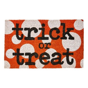 tagltd Trick or Treat Halloween Rubber Backed Door Mat - Multicolor Coir Doormat, Easy to Clean, 1" H x 30" L x 17" W - 1 of 1