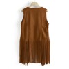 Coolmee Women Fashionable Thin Tassel Open-Front Slim Fit Sleeveless Vest Jacket - 3 of 4