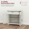 Resenkos Buffet Cabinet,Modern Farmhouse Sideboard with Storage, Buffet Cabinet with 2 Barn Doors and Drawer, White Oak - 3 of 4