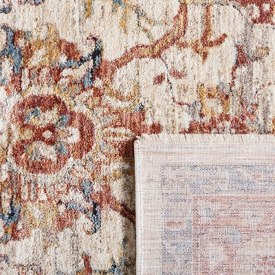 Ivory and Rust Hand-knotted Square Synthetic Area Rug