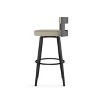 Amisco Paramont Barstool: 30" Fixed Height, Steel Frame, Faux Leather, 300 lbs Capacity - 2 of 4