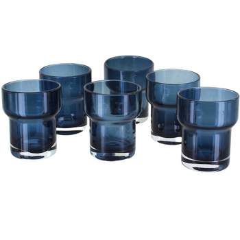 Blue Rose Polish Pottery 8oz. Navy Craft Beer Glass - Set of 6