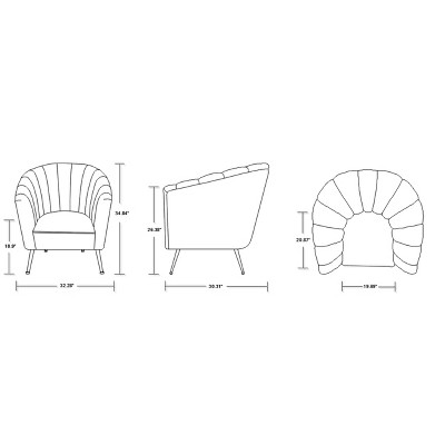 Rosemont Barrel Velvet Accent Chair in Lush Green with Gold Legs