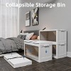 4-Pack 35.4" Wide Transparent Plastic Storage Cabinets, Folding & Stackable Bins with Open Front Door - 4 of 4