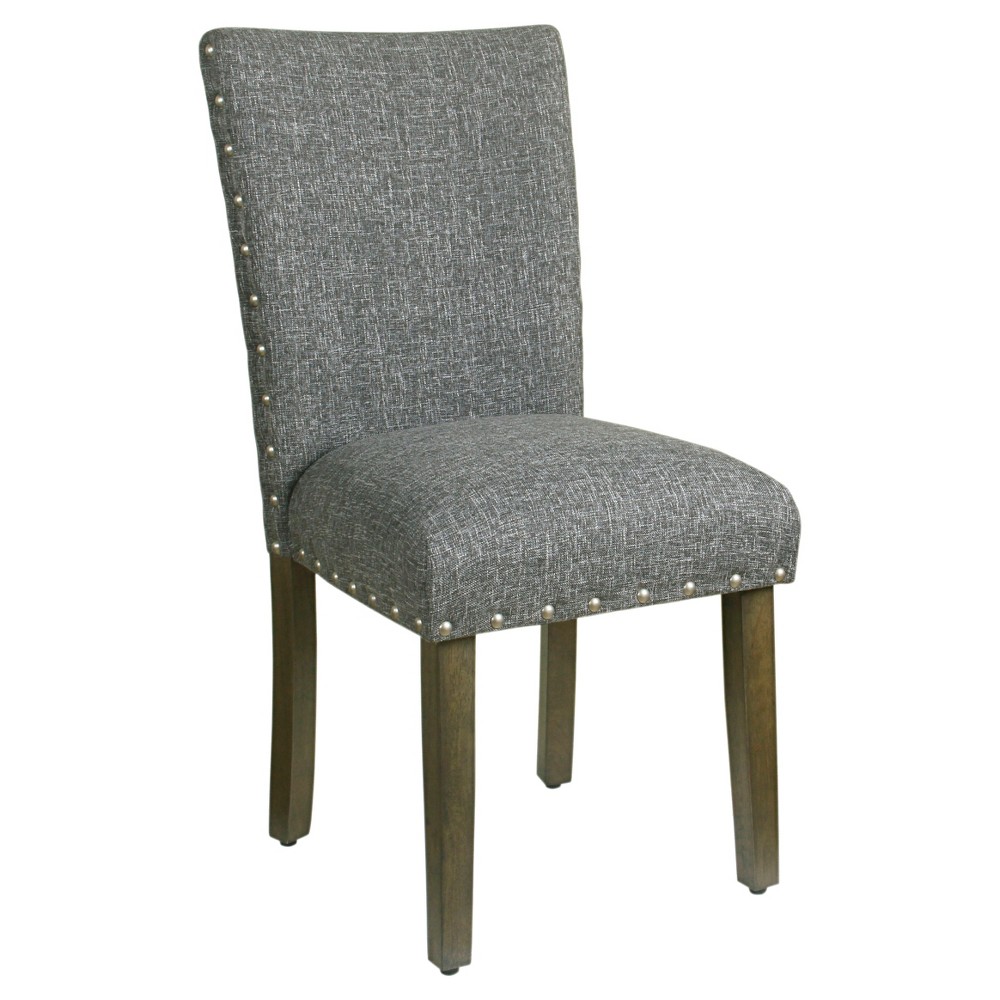 Photos - Chair Set of 2 Classic Parsons  with Nailhead Trim Slate Gray - HomePop