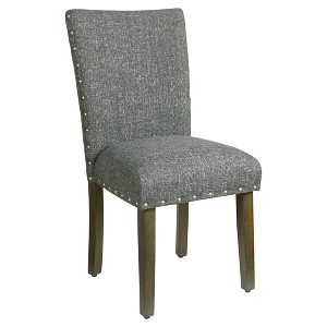 Classic Parsons Chair with Nailhead Trim - Slate Gray - Homepop(Set of 2), Grey