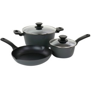 Oster Kingsway 5 Piece Aluminum Nonstick Cookware Set in Black - 1 of 4