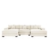 Aukfa Oversized 130" Modular Sectional Sofa with 2 Ottoman, Cream Corduroy, Thick Armrests, Ergonomic Cushions, Easy Assembly for Living Room - 2 of 4