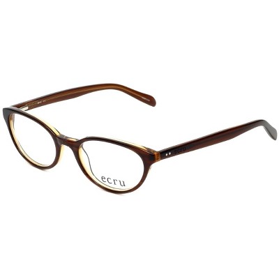 Ecru Designer EyeGlasses Daltrey-004 Brown Layered Crystal 50mm 21 POWER CHOICES