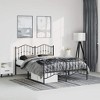 vidaXL Metal Bed Frame without Mattress with Headboard Black Twin Extra Long (XL) - 2 of 4