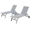 PAGED Outdoor Lounge Chairs Set with Wheels,Outdoor Chaise Lounge with 5 Adjustable Position for Patio,Beach,Yard - 2 of 4
