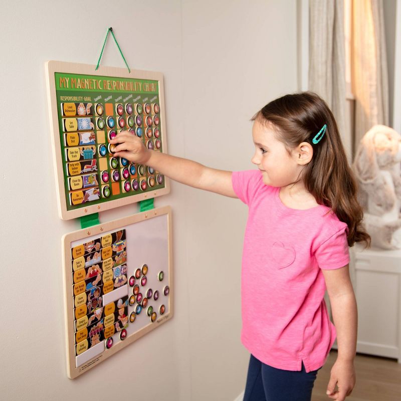 Melissa &#38; Doug Deluxe Wooden Magnetic Responsibility Chart With 90 Magnets, 6 of 13