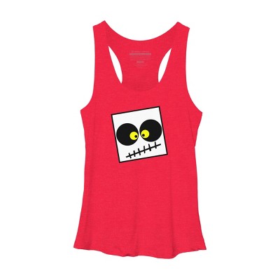 Women's Design By Humans Square Skull By LonaMisa Racerback Tank Top