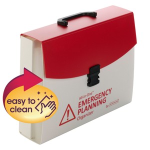 Smead All-in-One  Emergency Planning Organizer, 13 Pockets, Letter Size, Latch Closure, Poly White/Red (92011) - 1 of 2