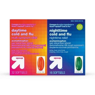 Day/Night Multi -Symptom Cold & Flu Relief Combo Pack Softgels 48ct - up & up™
