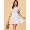 INSPIRE CHIC Women's Square Neck Ruffle Trim Short Sleeve Floral Dress - 2 of 4