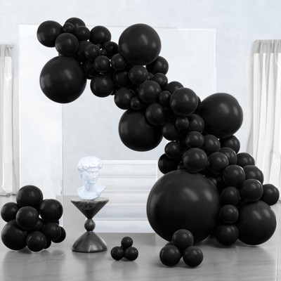 PartyWoo Balloons Black Matte 36 18 12 10 5 Inch 100 pcs