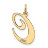 Black Bow Jewelry 14k Yellow Gold, Ella Collection, LG Fancy Script Initial Pendant A-W - 3 of 4